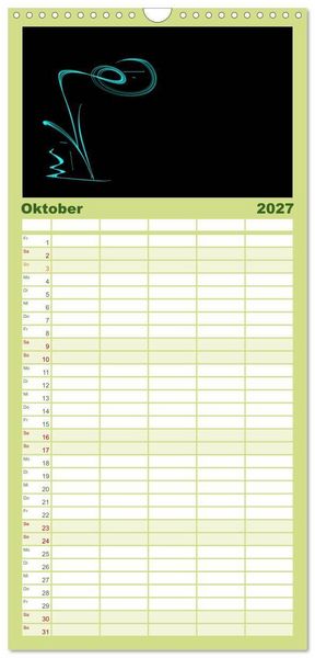 Produktbild: Familienplaner 2027 - Minimalistisch mit 5 Spalten (Wandkalender, 21 x 45 cm) CALVENDO