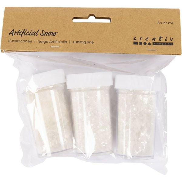 Produktbild: Creativ Company Kunstschnee, Wei&szlig; mit Glitter, 3x27 ml