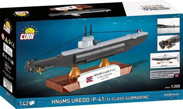 Produktbild: COBI Historical Collection 4861 - HNoMS Uredd (P-41) U-Class Submarine, WWII, Bausatz 1:300, 142 Klemmbausteine