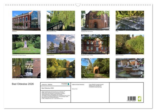 Produktbild: Bad Oldesloe 2026 (Wandkalender 2026 DIN A2 quer), CALVENDO Monatskalender
