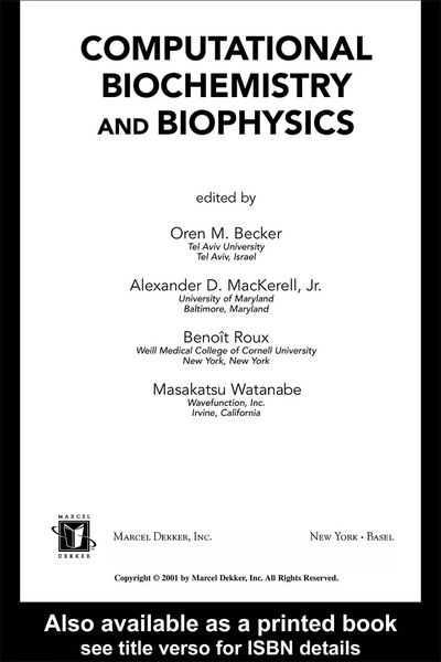Produktbild: Computational Biochemistry and Biophysics