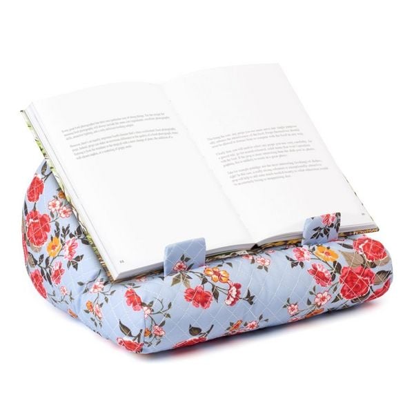 Produktbild: Bookcouch Roses Hellblau &ndash; Lesekissen f&uuml;r B&uuml;cher & Tablets