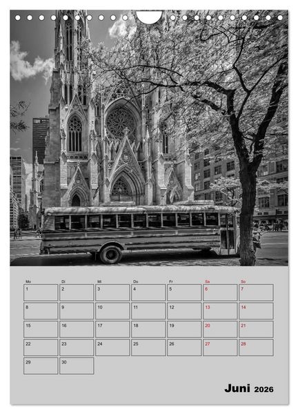 Produktbild: NEW YORK CITY Monochrome Stadtansichten (Wandkalender 2026 DIN A4 hoch), CALVENDO Monatskalender