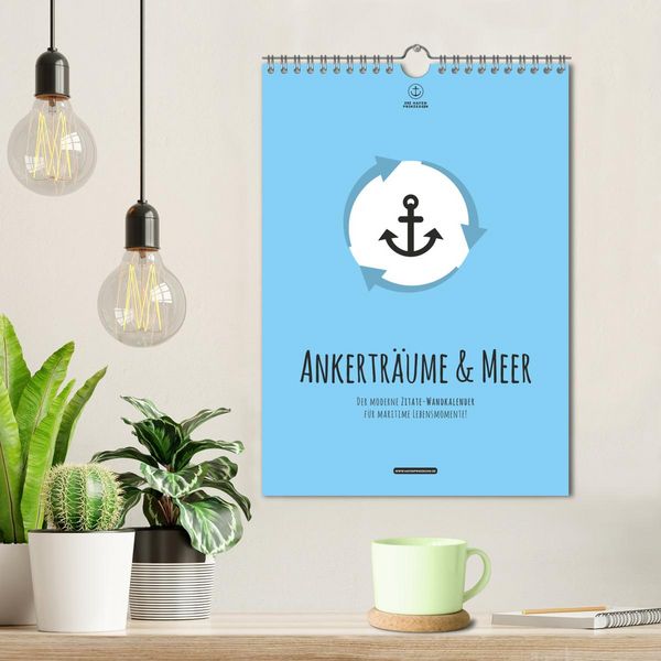 Produktbild: hafenprinzessin: Ankertr&auml;ume & Meer - Der moderne Zitate-Wandkalender f&uuml;r maritime Lebensmomente! (Wandkalender 2026 DIN A4 hoch), CALVENDO Monatskalender