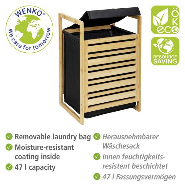 Produktbild: W&auml;schetruhe Mod. Ecori, Bambus, recyceltes Polyester