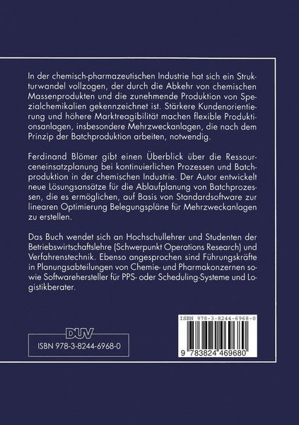 Produktbild: Produktionsplanung und -steuerung in der chemischen Industrie