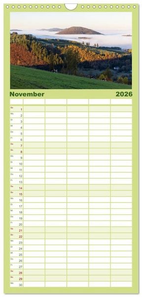 Produktbild: Familienplaner 2026 - Sauerland - hier muss man mal gewesen sein mit 5 Spalten (Wandkalender, 21 x 45 cm) CALVENDO
