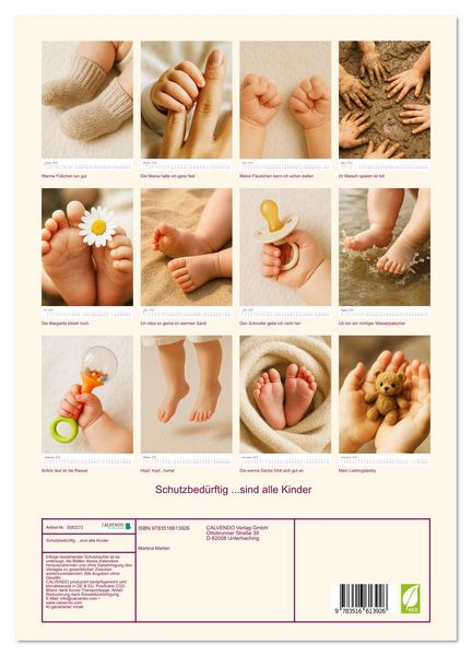 Produktbild: Schutzbed&uuml;rftig ...sind alle Kinder (hochwertiger Premium Wandkalender 2026 DIN A2 hoch), Kunstdruck in Hochglanz