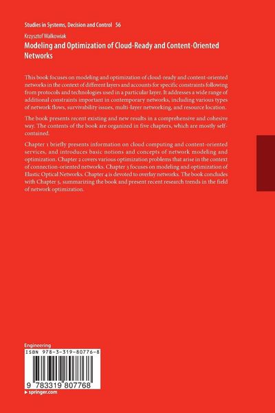 Produktbild: Modeling and Optimization of Cloud-Ready and Content-Oriented Networks