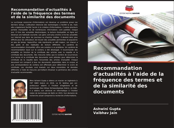 Produktbild: Recommandation d'actualit&eacute;s &agrave; l'aide de la fr&eacute;quence des termes et de la similarit&eacute; des documents