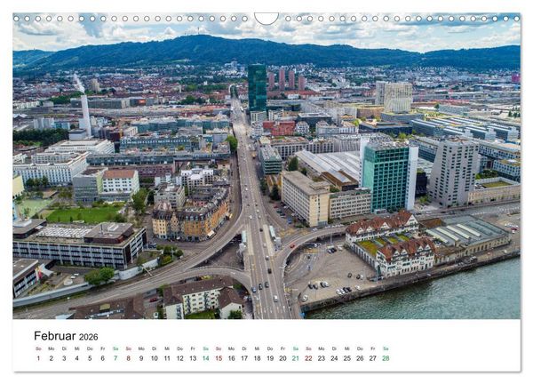 Produktbild: Luftbildkalender Z&uuml;rich (Wandkalender 2026 DIN A3 quer), CALVENDO Monatskalender