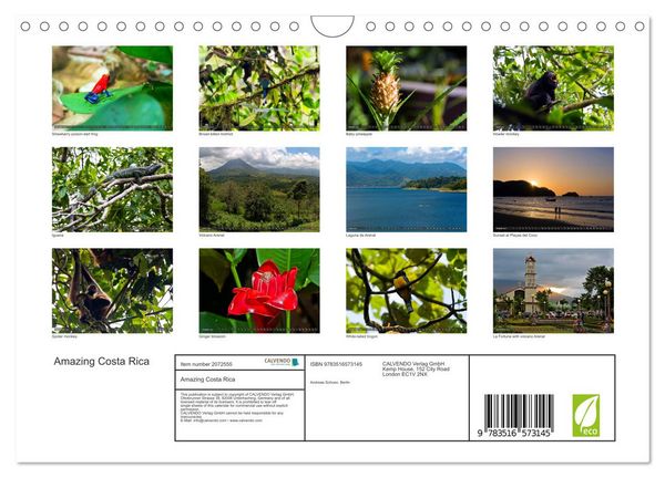 Produktbild: Amazing Costa Rica (Wall Calendar 2026 DIN A4 landscape), CALVENDO 12 Month Wall Calendar