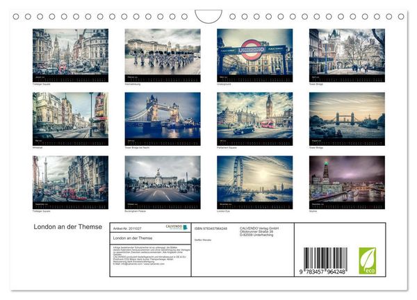 Produktbild: London an der Themse (Wandkalender 2026 DIN A4 quer), CALVENDO Monatskalender