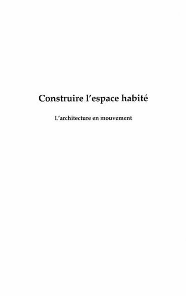 Produktbild: Construire l'espace habite