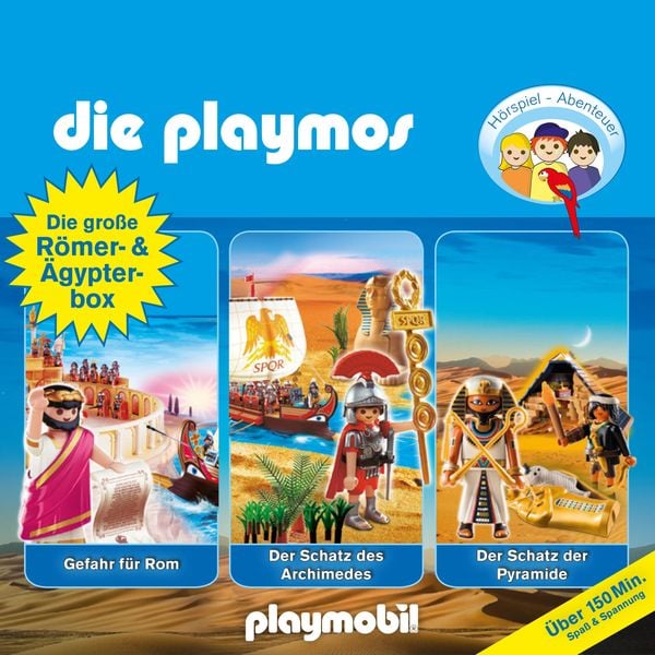 Produktbild: Die Playmos - Das Original Playmobil H&ouml;rspiel, Die gro&szlig;e R&ouml;mer- und &Auml;gypterbox: Folge 5, 18, 52