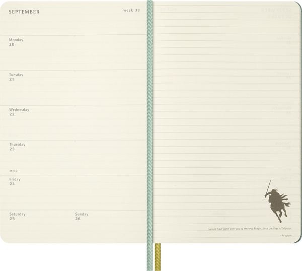Produktbild: Moleskine 18 Monate Der Herr der Ringe Wochen-Notizkalender 2026/2027, L/A5, 1 Wo = 1 Seite, fester Einband