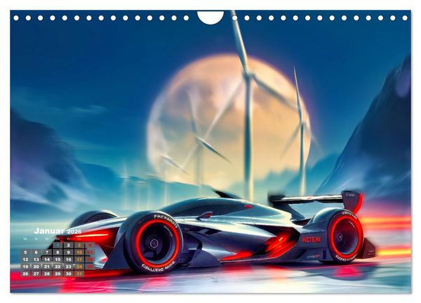 Produktbild: Formel E futuristisch (Wandkalender 2026 DIN A4 quer), CALVENDO Monatskalender