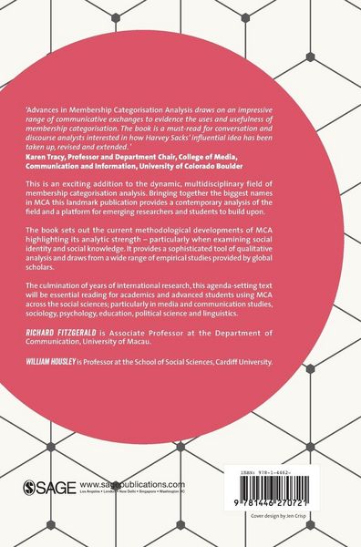 Produktbild: Advances in Membership Categorisation Analysis