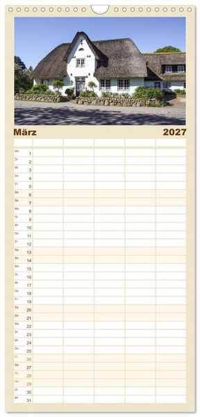 Produktbild: Familienplaner 2027 - Vielf&auml;ltiges Sylt - Mehr als Strand mit 5 Spalten (Wandkalender, 21 x 45 cm) CALVENDO