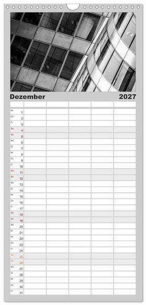 Produktbild: Familienplaner 2027 - Architektur - Fassaden im Detail 2027 mit 5 Spalten (Wandkalender, 21 x 45 cm) CALVENDO