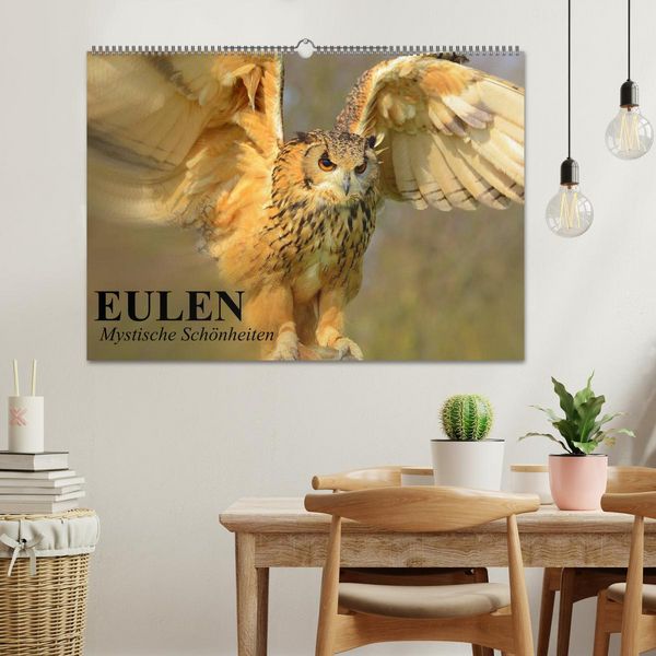 Produktbild: Eulen. Mystische Sch&ouml;nheiten (Wandkalender 2026 DIN A2 quer), CALVENDO Monatskalender