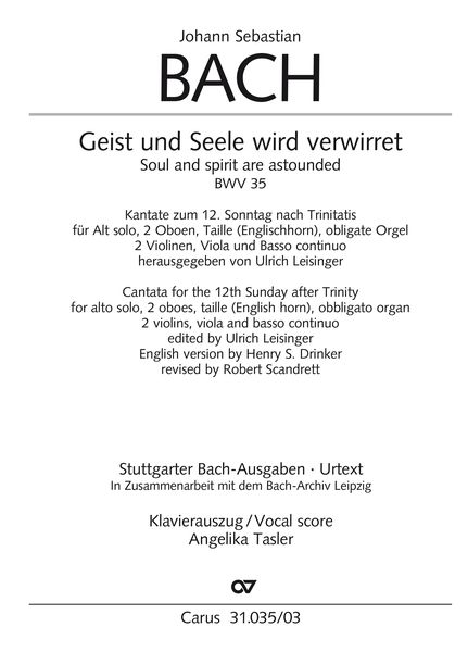 Produktbild: Geist und Seele wird verwirret (Klavierauszug)