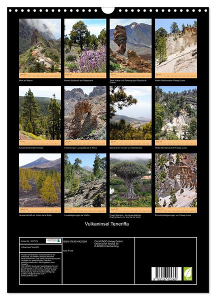 Produktbild: Vulkaninsel Teneriffa (Wandkalender 2026 DIN A3 hoch), CALVENDO Monatskalender