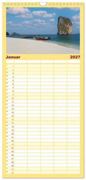 Produktbild: Familienplaner 2027 - Thailand - Die Sch&ouml;nheit Asiens mit 5 Spalten (Wandkalender, 21 x 45 cm) CALVENDO