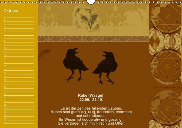Produktbild: Indianisches Horoskop / Geburtstagskalender (Wandkalender immerw&auml;hrend DIN A3 quer)