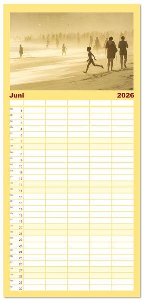 Produktbild: Familienplaner 2026 - An Rio's Str&auml;nden mit 5 Spalten (Wandkalender, 21 x 45 cm) CALVENDO
