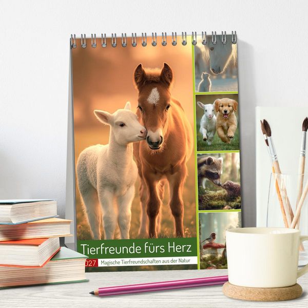 Produktbild: Tierfreunde f&uuml;rs Herz (Tischkalender 2027 DIN A5 hoch), CALVENDO Monatskalender