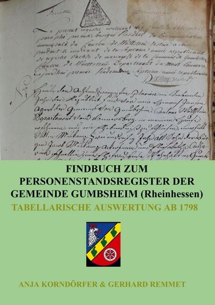 Produktbild: Findbuch zum Personenstandsregister der Gemeinde Gumbsheim/Rheinhessen