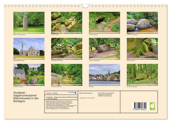 Produktbild: Huelgoat - Sagenumwobener M&auml;rchenwald in der Bretagne (Wandkalender 2026 DIN A3 quer), CALVENDO Monatskalender