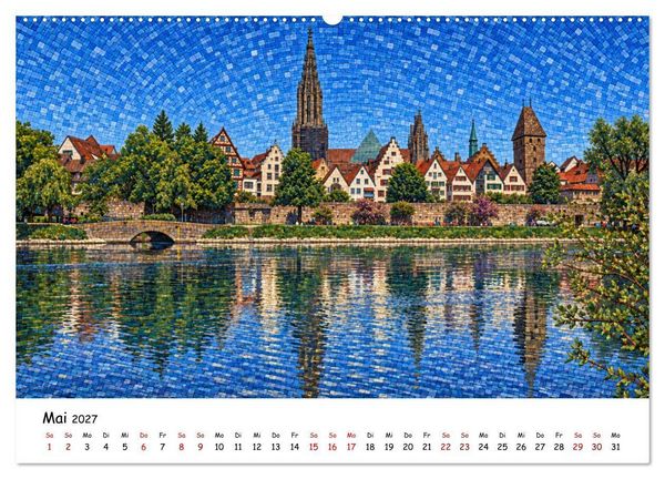 Produktbild: Deutschland als Mosaik. Stadt f&uuml;r Stadt ein Kunstwerk (Wandkalender 2027 DIN A2 quer), CALVENDO Monatskalender