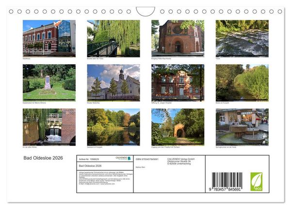 Produktbild: Bad Oldesloe 2026 (Wandkalender 2026 DIN A4 quer), CALVENDO Monatskalender