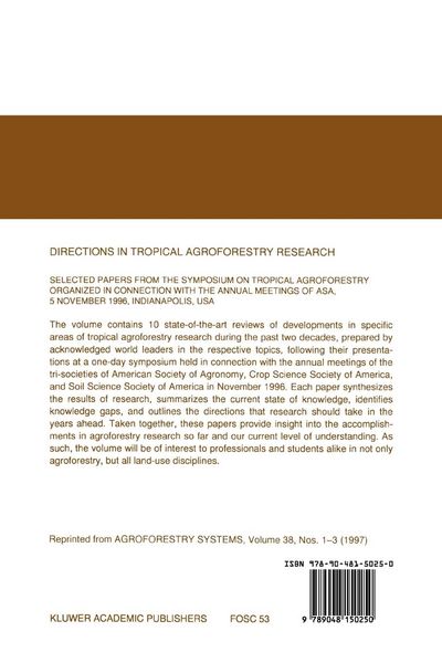 Produktbild: Directions in Tropical Agroforestry Research