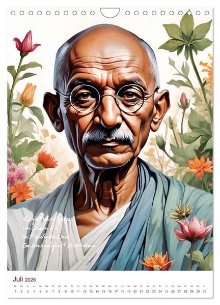 Produktbild: Mahatma Gandhi (Wandkalender 2026 DIN A4 hoch), CALVENDO Monatskalender
