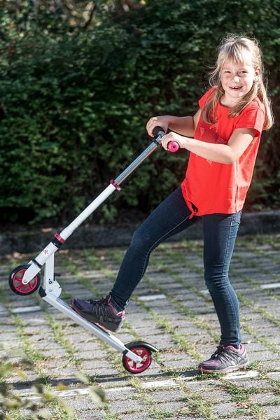 Produktbild: muuwmi Aluminium Scooter 125 mm wei&szlig;-pink