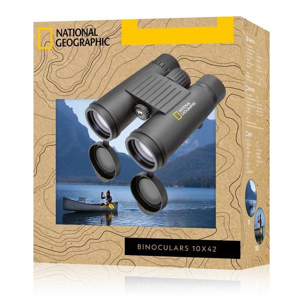 Produktbild: Bresser 13387 - NATIONAL GEOGRAPHIC Fernglas 10x42 wasserdicht, mit Schwimmgurt und Tasche