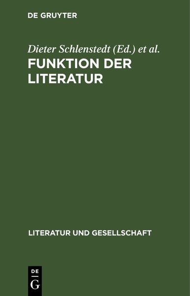 Produktbild: Funktion der Literatur