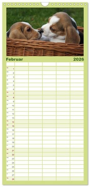 Produktbild: Familienplaner 2026 - DER BEAGLEige TERMINPLANER mit 5 Spalten (Wandkalender, 21 x 45 cm) CALVENDO