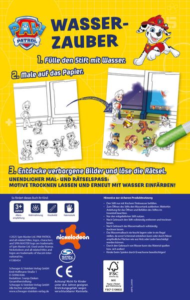 Produktbild: PAW Patrol Wasserzauber - Wassermalbuch ab 3 Jahre