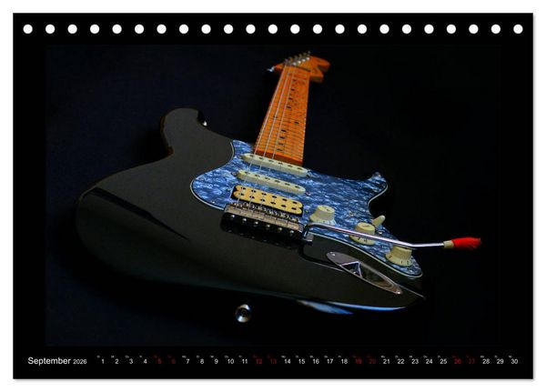 Produktbild: Rockgitarren im Blitzlicht (Tischkalender 2026 DIN A5 quer), CALVENDO Monatskalender