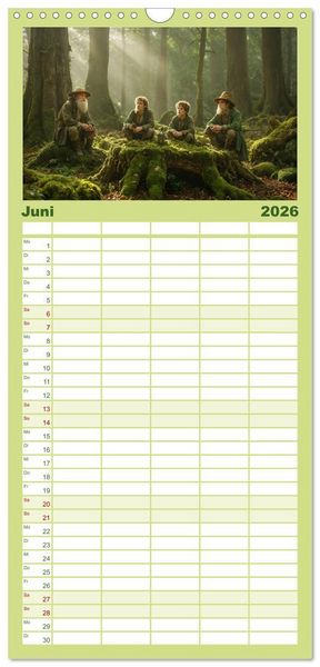 Produktbild: Familienplaner 2026 - Keltische Legenden - Die kleinen Wesen der Natur mit 5 Spalten (Wandkalender, 21 x 45 cm) CALVENDO