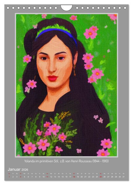 Produktbild: Yolanda in der Kunstgalerie (Wandkalender 2026 DIN A4 hoch), CALVENDO Monatskalender