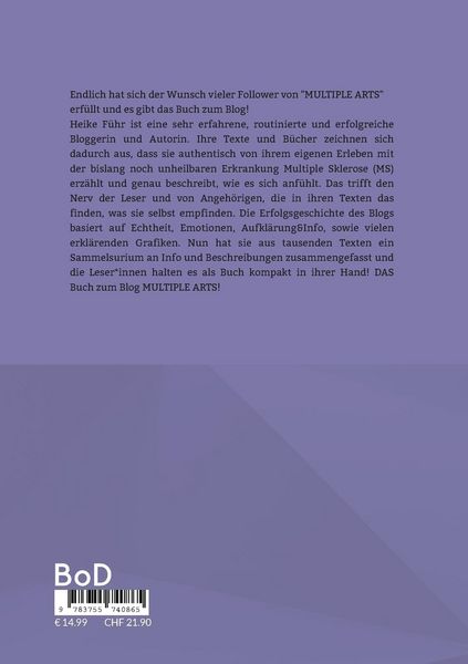 Produktbild: MULTIPLE ARTS: Das Buch zum MS-Blog
