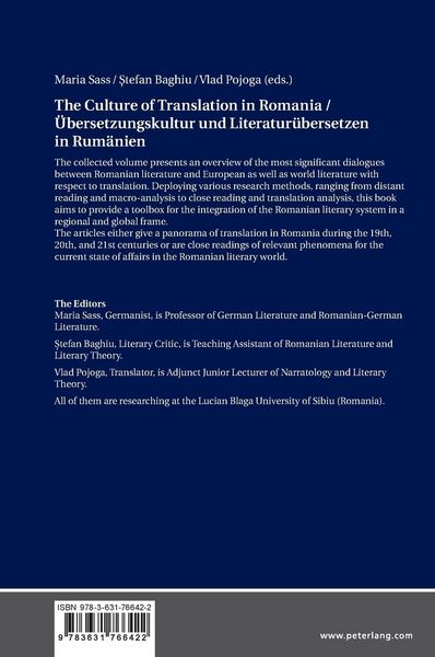 Produktbild: The Culture of Translation in Romania / Uebersetzungskultur und Literaturuebersetzen in Rumaenien