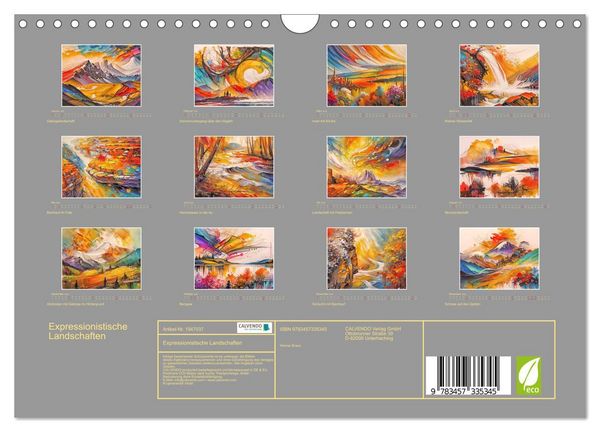 Produktbild: Expressionistische Landschaften (Wandkalender 2026 DIN A4 quer), CALVENDO Monatskalender