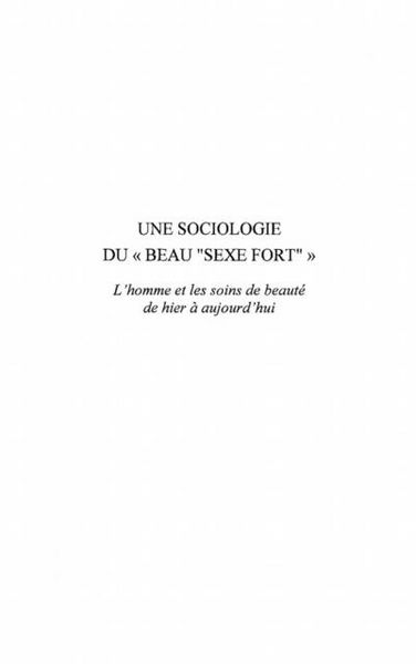 Produktbild: Une sociologie du beau sexe fort