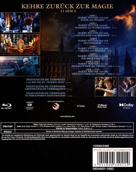 Produktbild: Wizarding World 11-Film Collection [11 BRs]
